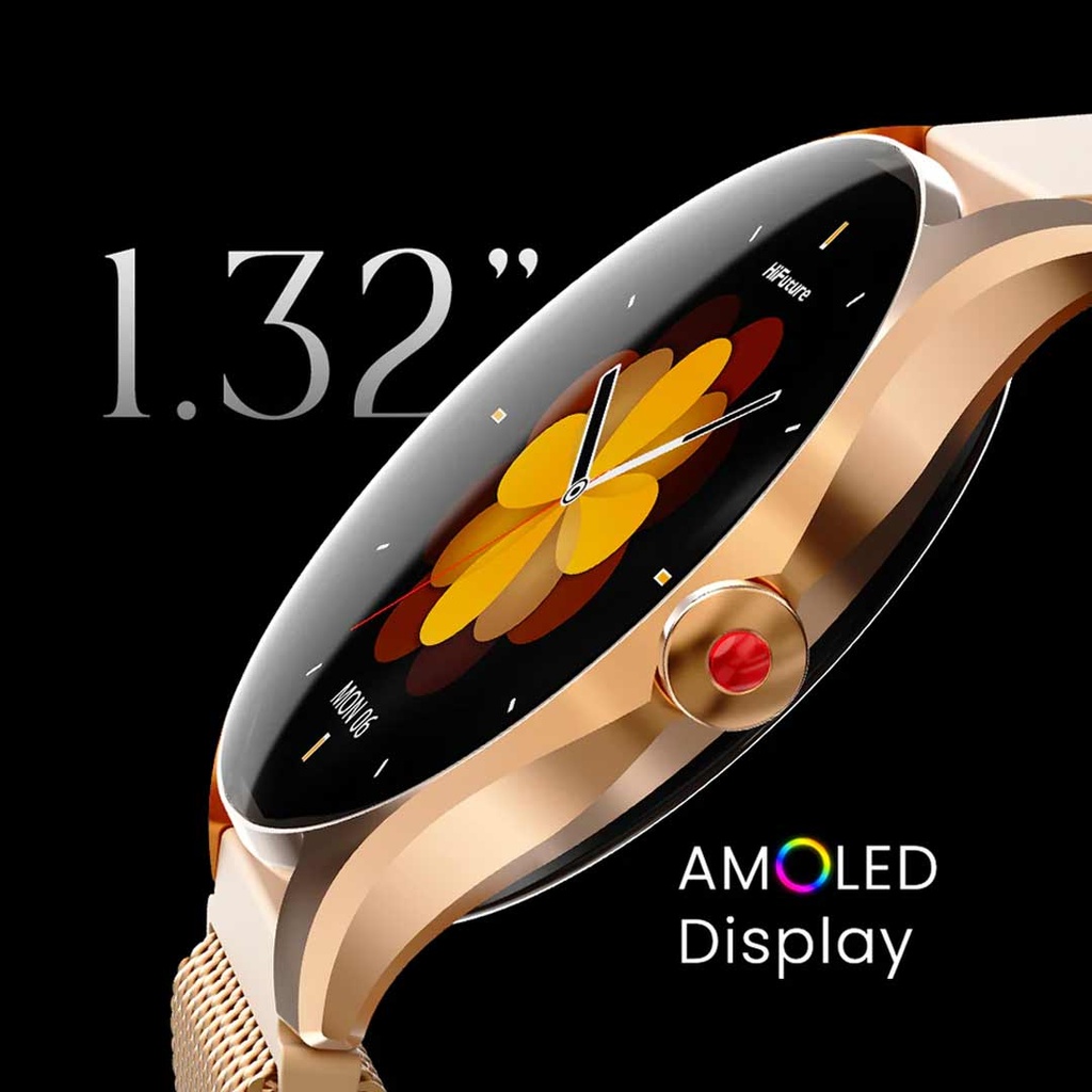 HiFuture Aura 2 Smart Watch | 1.32'' Amoled Display | Wireless Calling | 1 ATM Waterproof | 7 days Battery Life