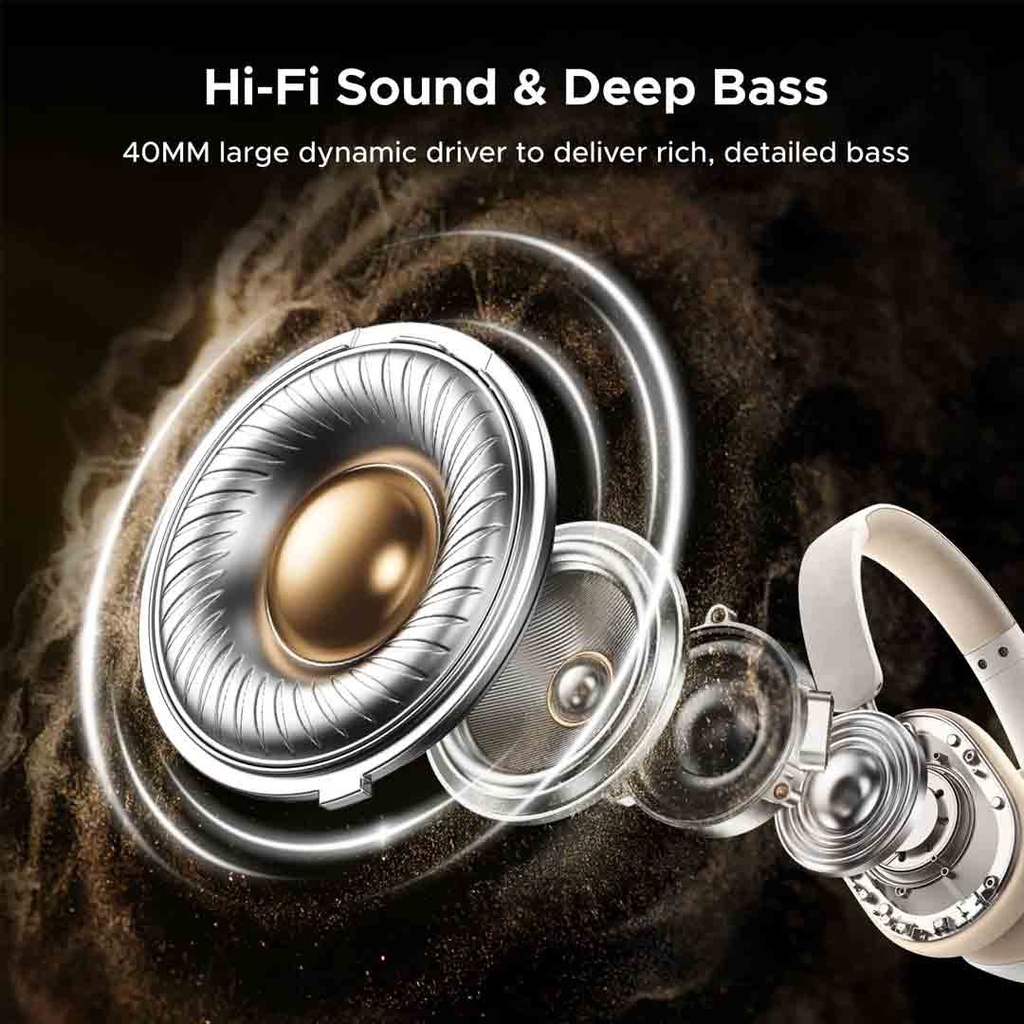 UGREEN HiTune Max5c Headphones | Hybrid Active Noise Cancellation Headphone White