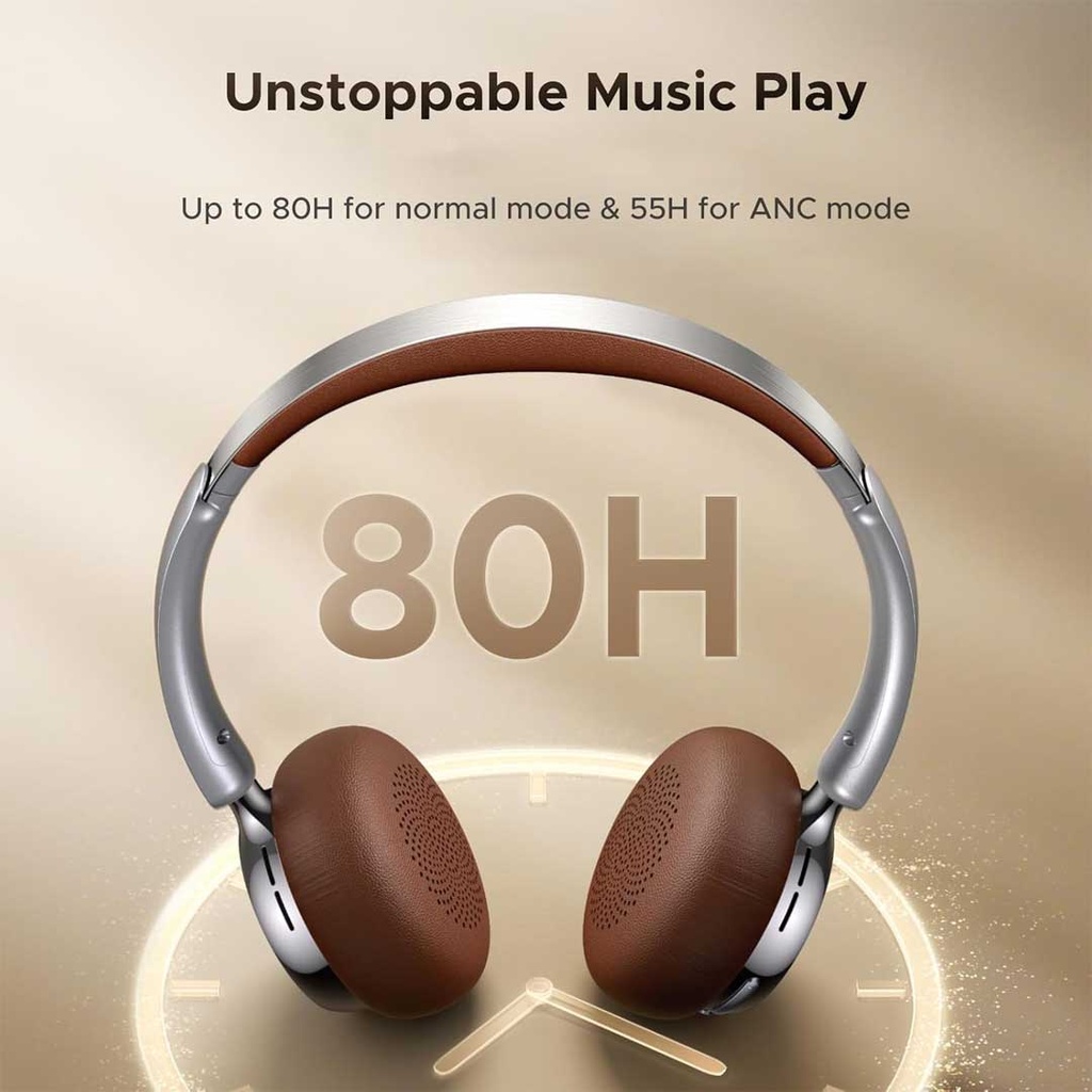 UGREEN Studio Plus HP207 Active Noise-Cancelling Wireless Headphones Silvery Brown