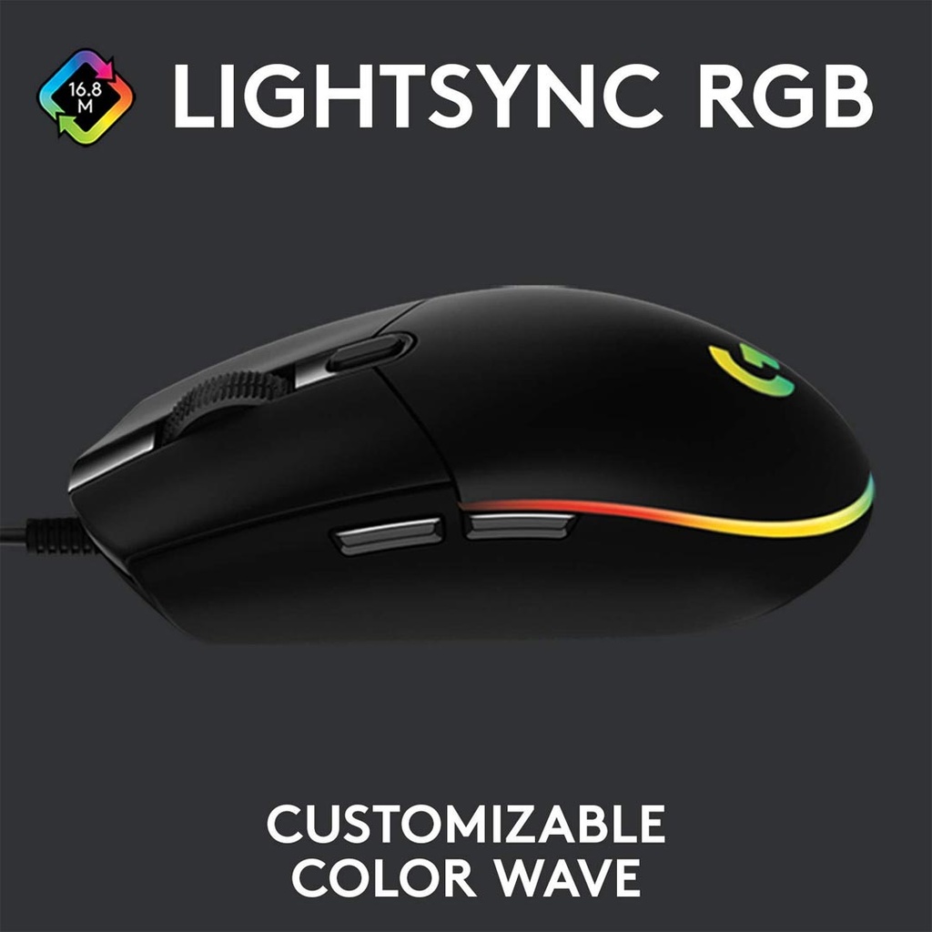 Logitech G102 LIGHTSYNC Wired Optical Gaming Mouse (8000 DPI)