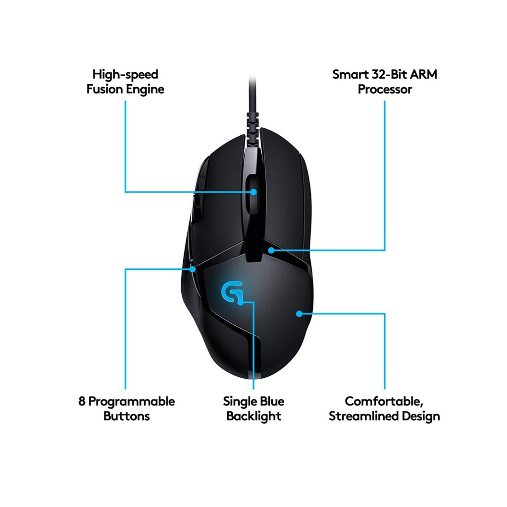 Logitech G402 Hyperion Fury Wired Optical Gaming Mouse (4000 DPI)