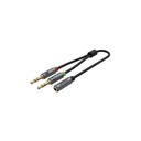 UNITEK Y-C957ABK 3.5mm Female to 2 Male Audio Cable