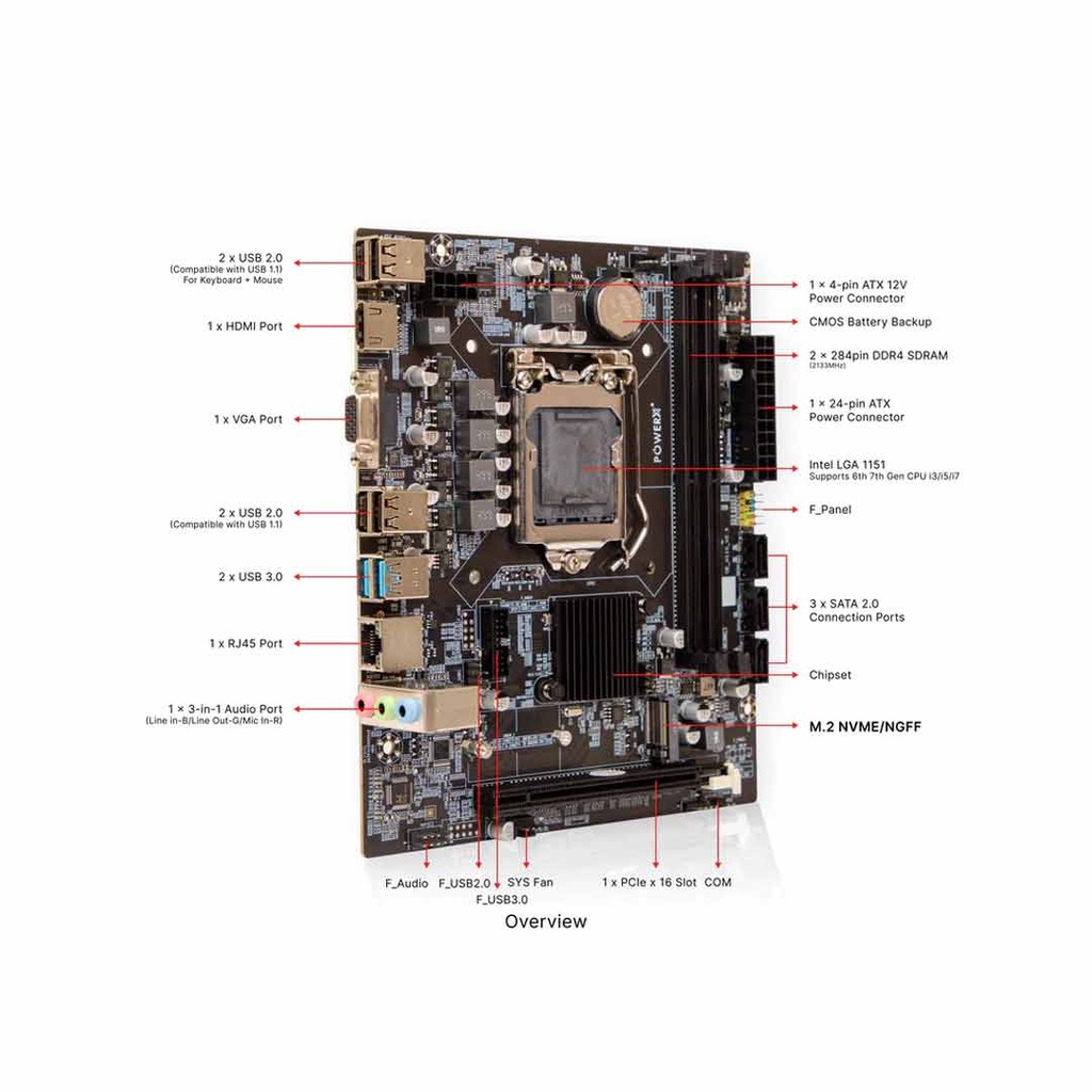 POWERX PMB-H110-DDR4 Nvme Motherboard