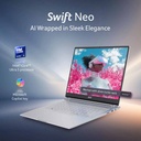 Acer Swift Neo (SFN14-54H) Intel® Core Ultra 5-115U | 16GB RAM | 512GB SSD | Intel® Graphics | 14″ OLED Display | Windows 11 | Backlit Keyboard | Light Silver | 1 Years Warranty