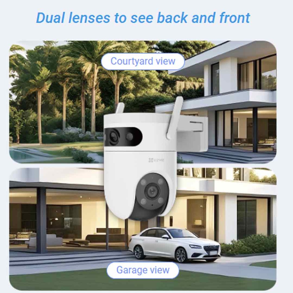 EZVIZ H9C Dual 3K (R105-8H55WFL4GA) 5MP+5MP, 4G Dual-Lens Pan & Tilt Wi-Fi Camera