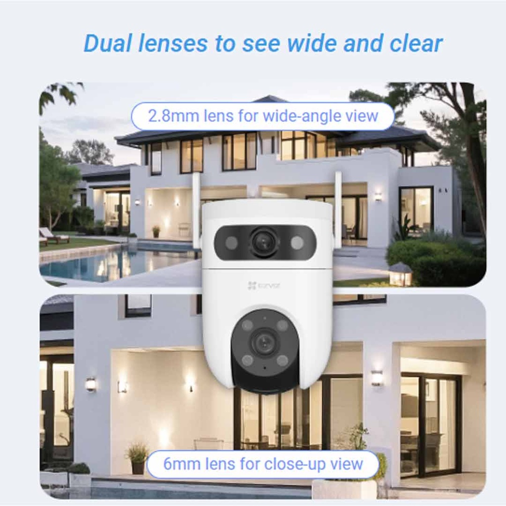 EZVIZ H9C Dual 3K (R105-8H55WFL4GA) 5MP+5MP, 4G Dual-Lens Pan & Tilt Wi-Fi Camera