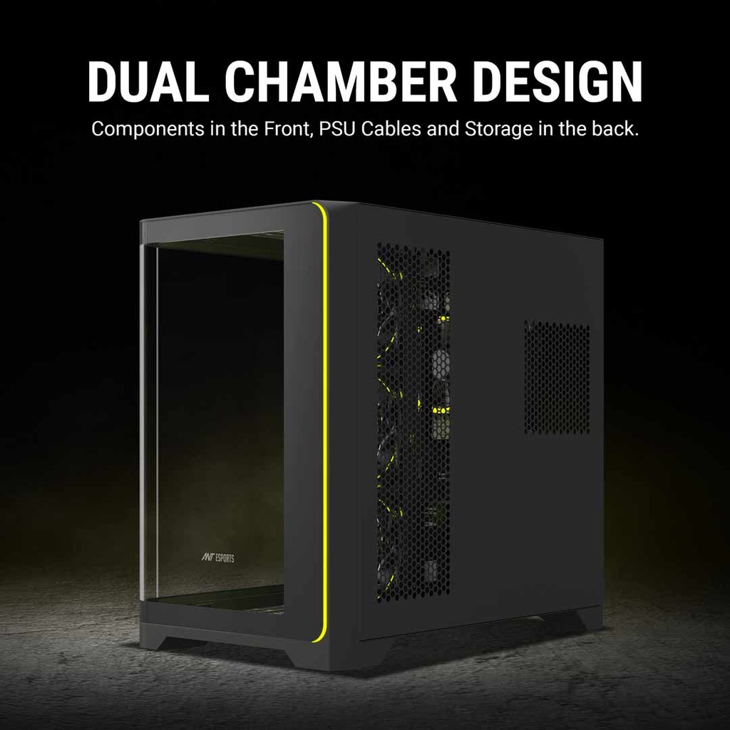 ANT Esports Crystal ARC Mid Tower Gaming Case (ATX)