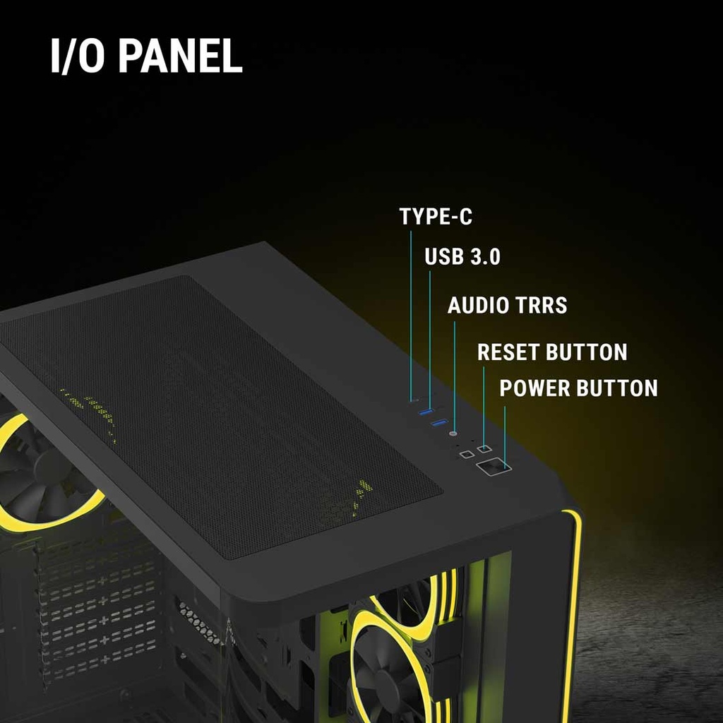 ANT Esports Crystal ARC Mid Tower Gaming Case (ATX)