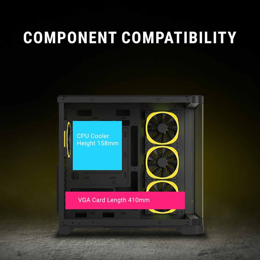 ANT Esports Crystal ARC Mid Tower Gaming Case (ATX)