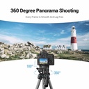 UGREEN Adjustable (53.5-175cm) Aluminum Travel Camera Tripod with 3-Way Pan Head Phone Holder DSLR iPhone Android 15187