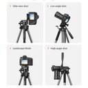 UGREEN Adjustable (53.5-175cm) Aluminum Travel Camera Tripod with 3-Way Pan Head Phone Holder DSLR iPhone Android 15187