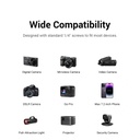 UGREEN Adjustable (53.5-175cm) Aluminum Travel Camera Tripod with 3-Way Pan Head Phone Holder DSLR iPhone Android 15187