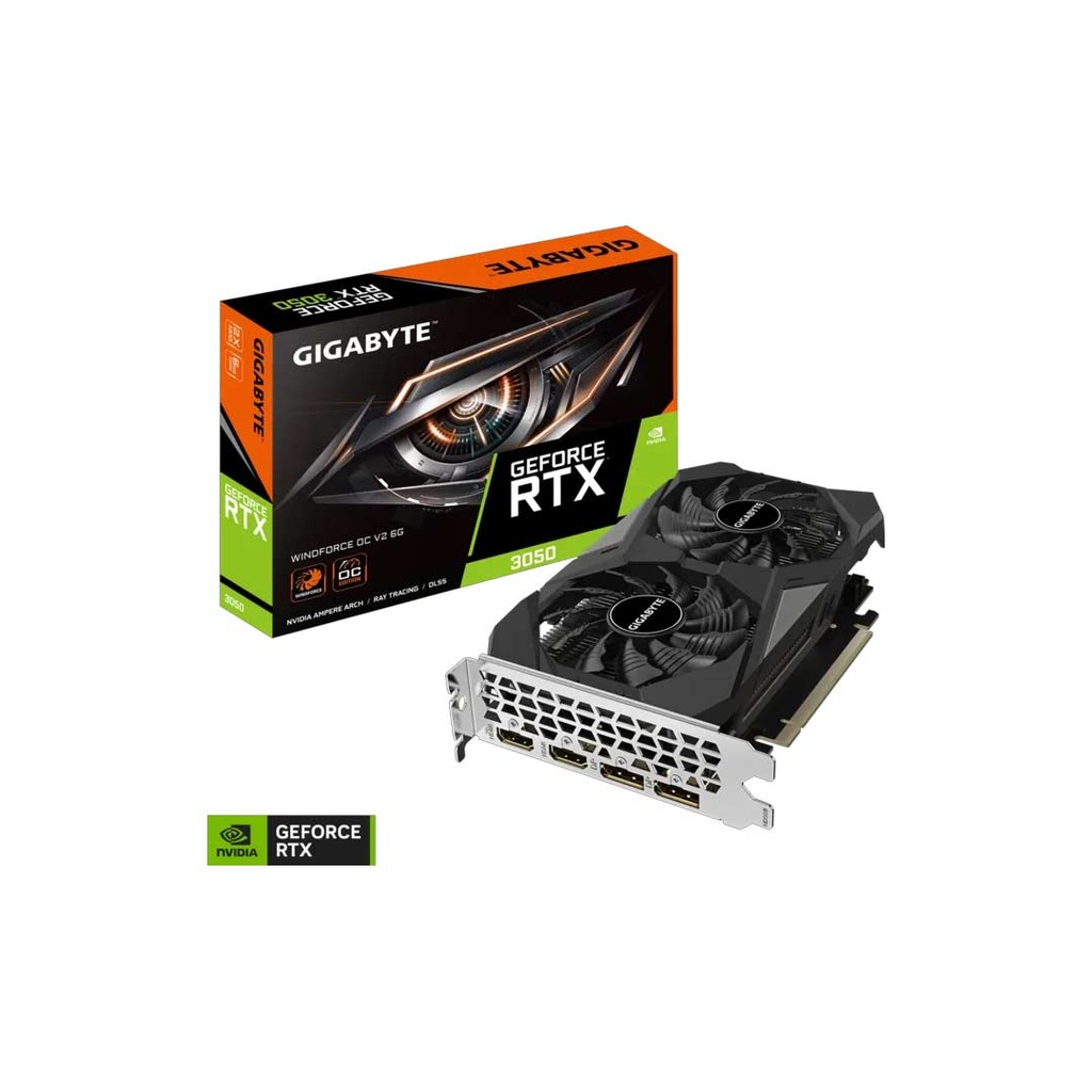GIGABYTE NVIDIA GeForce RTX 3050 WINDFORCE OC V2 6GB GDDR6 96-Bit Graphics Card