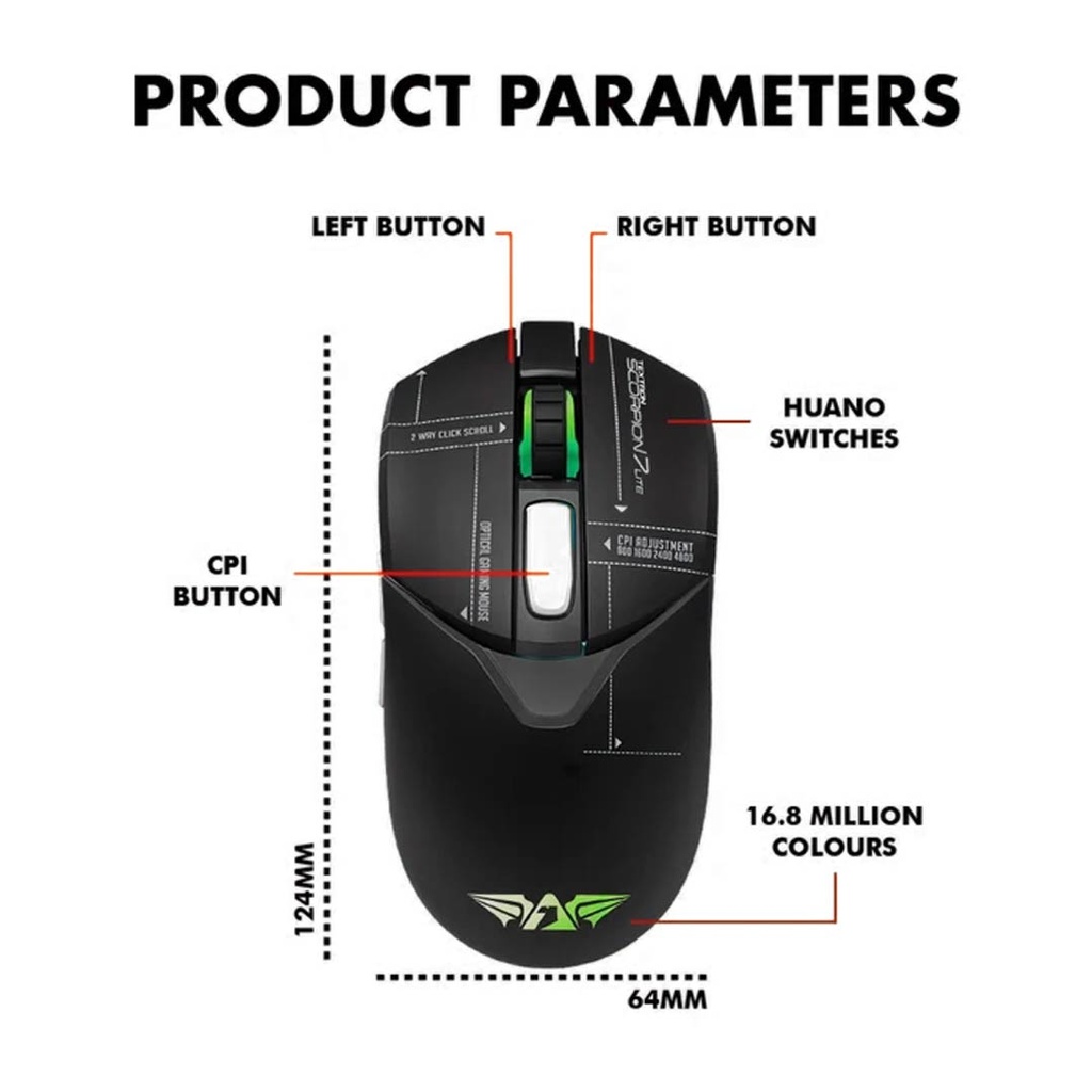 Armaggeddon Textron Scorpion 7 Lite Gaming Mouse