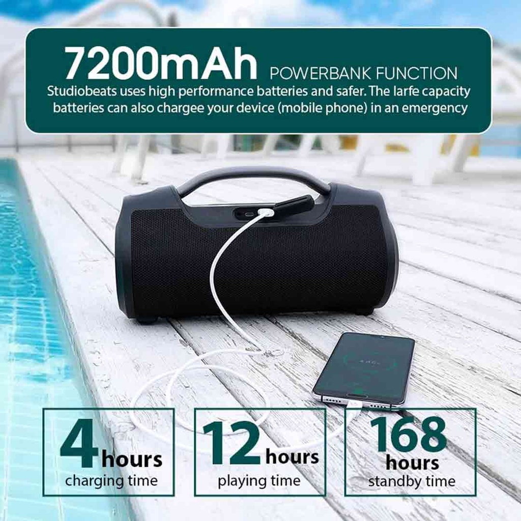 SonicGear StudioBeats HD Waterproof High Definition Bluetooth Portable Speaker