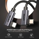 UNITEK C14147ABK01 PD 100W 1Meter USB-C Dual 90 Degree Cable