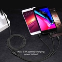 UNITEK C14049BK 3-in-1 USB-A to USB-C Micro USB Lightning Multi Charging Cable
