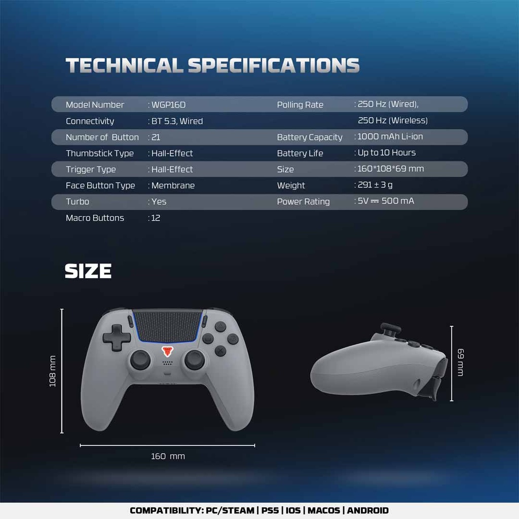 Fantech WGP16D NOVA II  D Wireless Multi-Platform Gamepad