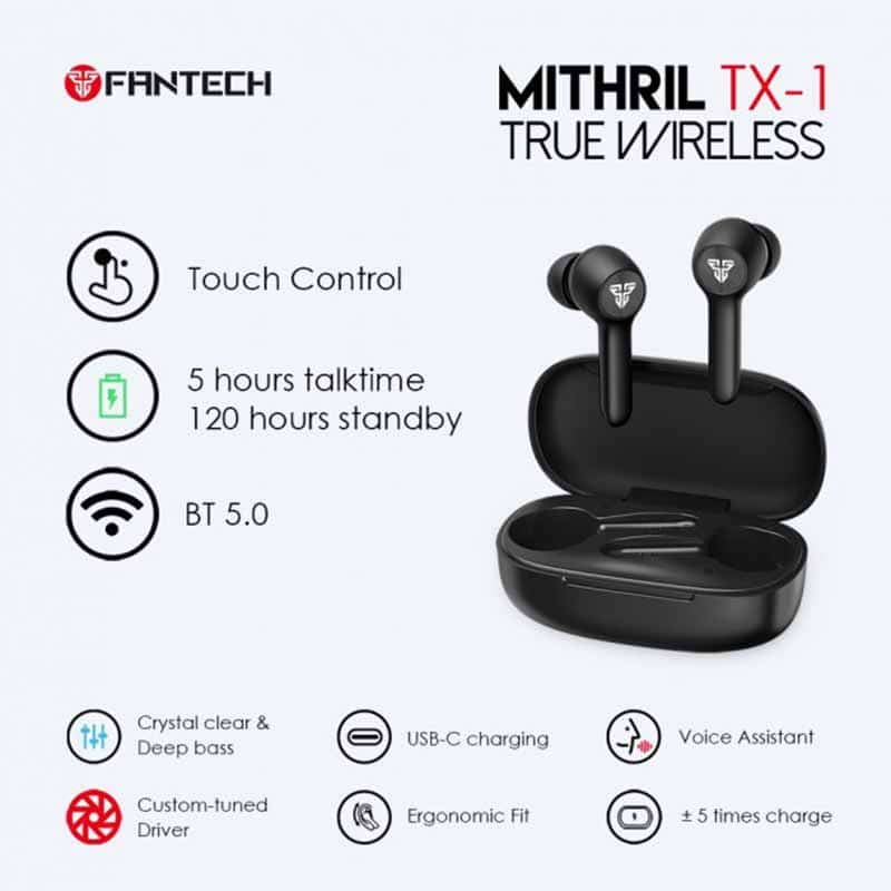 Fantech TWS TX-1 MITHRIL 5.0 Wireless Earphones