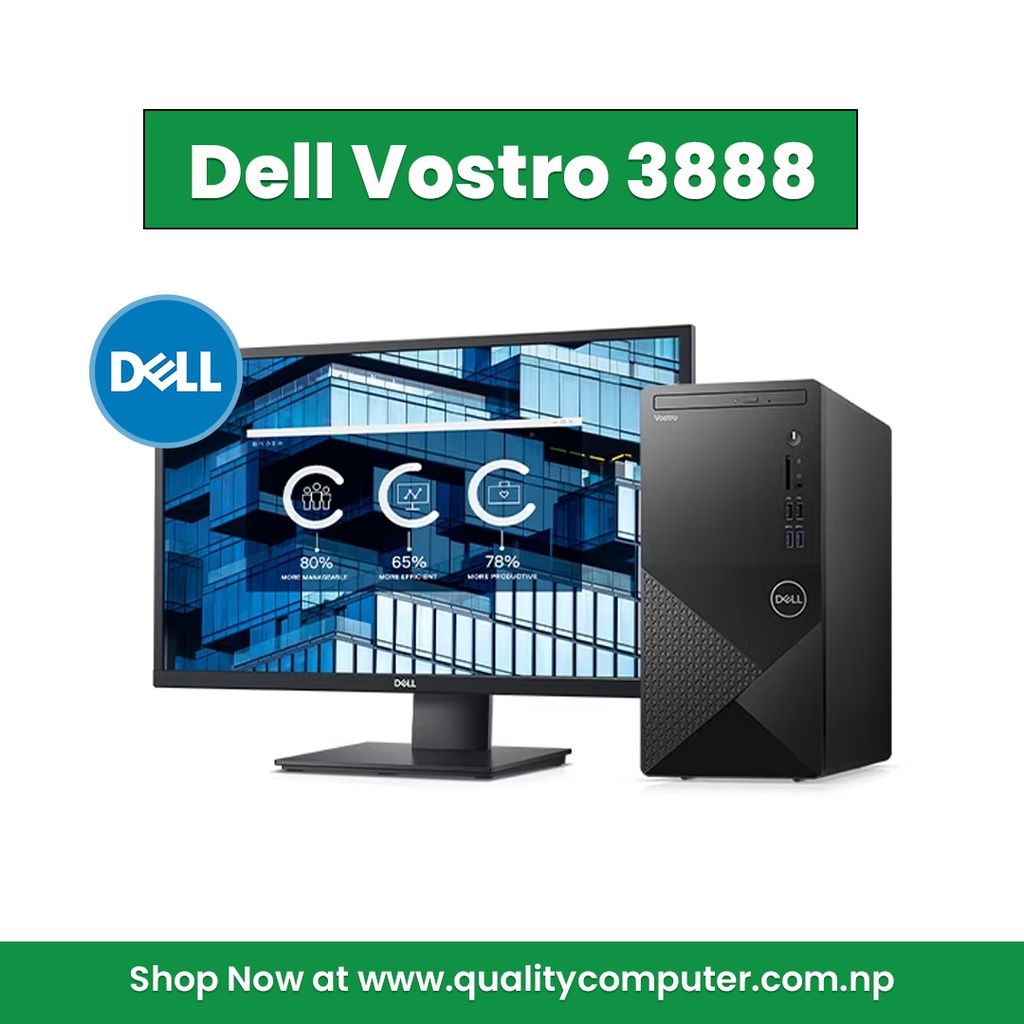 Dell Vostro 3888 i3/4gb/1tb/10th With Wifi Desktop and Monitor