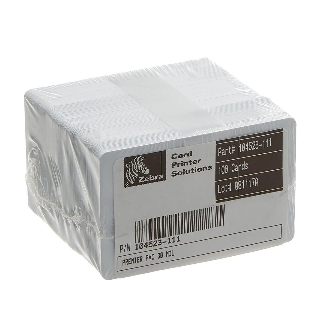 Zebra Premier PVC ID Cards White - 30 Mil (100pcs Box )