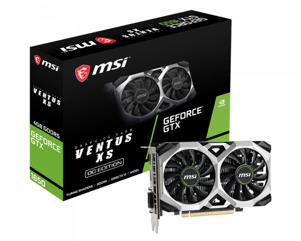 MSI NVIDIA Geforce GTX 1650 VENTUS XS / 4gb / GDDR6 Graphic Card (Dual Fan)