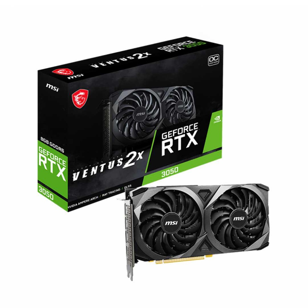 MSI NVIDIA Geforce RTX 3050 VENTUS 2X / 8GB / GDDR6 Graphic Card (Dual Fan)