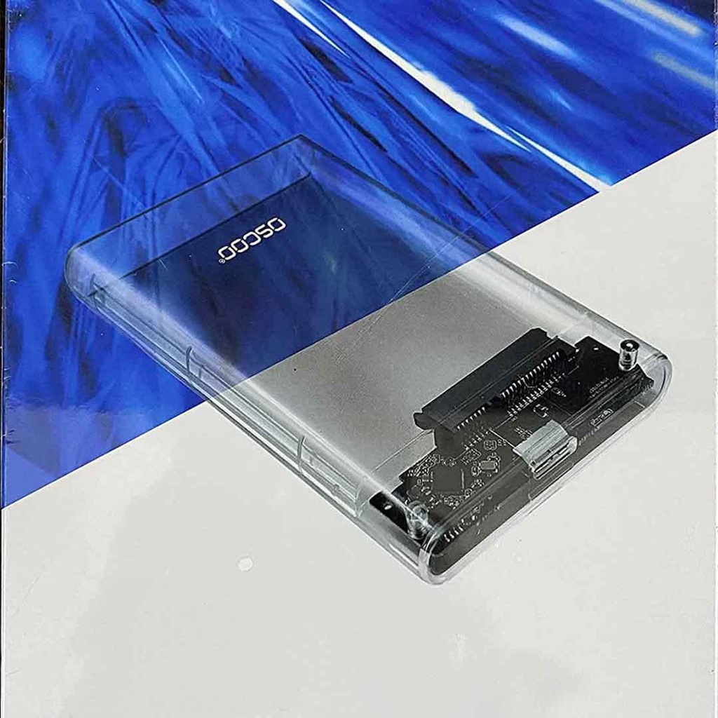 OSCOO 2.5 Inch SATA External Transparent Hard Drive Case 3.0