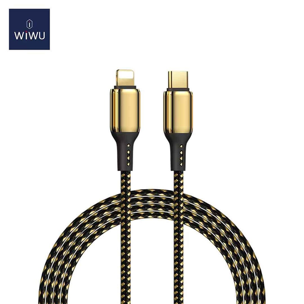 WiWU GD-103 Type-C to Lightening 18K Gold Plated 20W Charging Cable (2M)