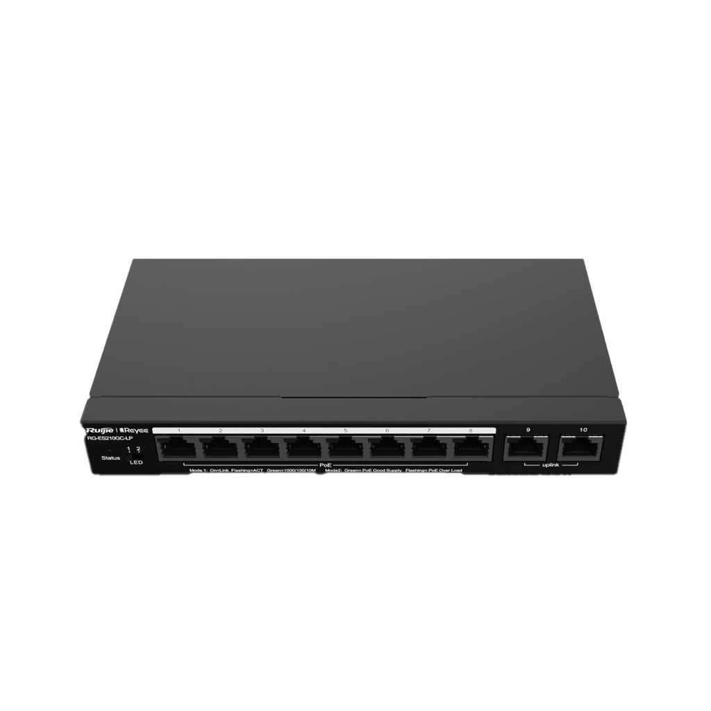 Ruijie Reyee RG-ES210GC-LP 10-Port Gigabit With 8 PoE+ Cloud Managed Switch