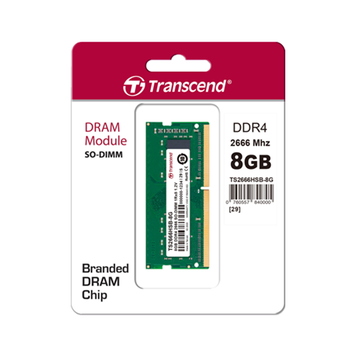 Transcend Laptop Ram 8GB DDR4 (2666Mhz)