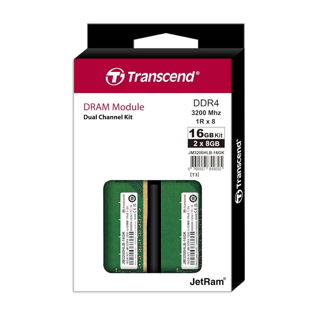 Transcend Desktop Ram 16GB DDR4 (3200Mhz)