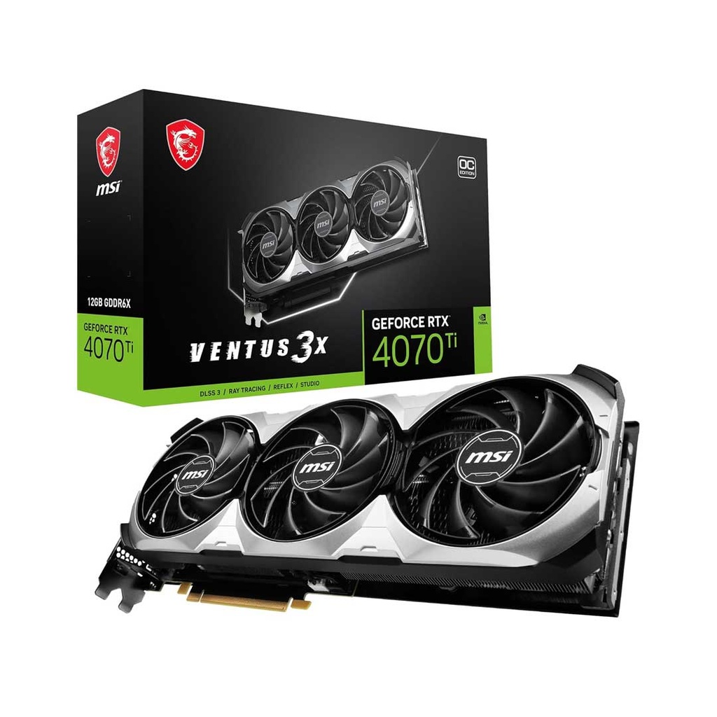 MSI NVIDIA Geforce RTX 4070Ti VENTUS 3X / 12GB / GDDR6X Graphic Card (Triple Fan)