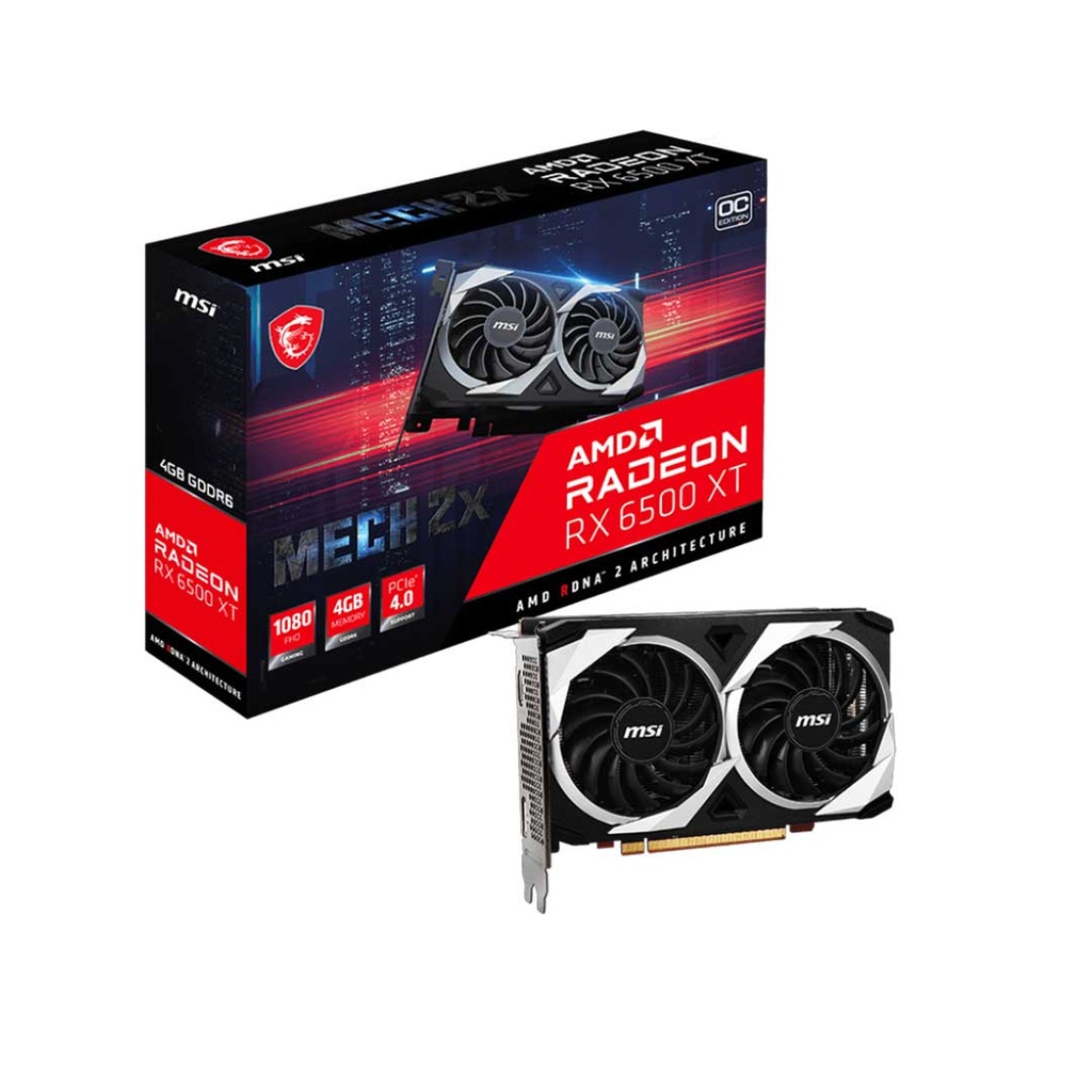 MSI AMD Radeon RX 6500 XT MECH 2X | 4GB OC | GDDR6 Graphic Card (Dual Fan)