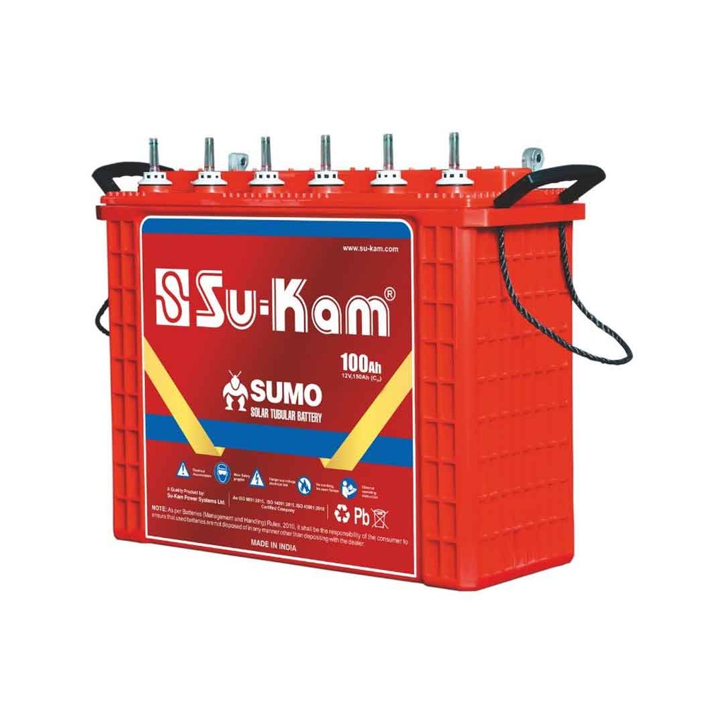 Su-kam Sumo 100AH/12V Tall Tubular Battery (24+24Months)