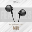 HiFuture Mi5 Type-C Premium Quality Wired Earphones (Black)