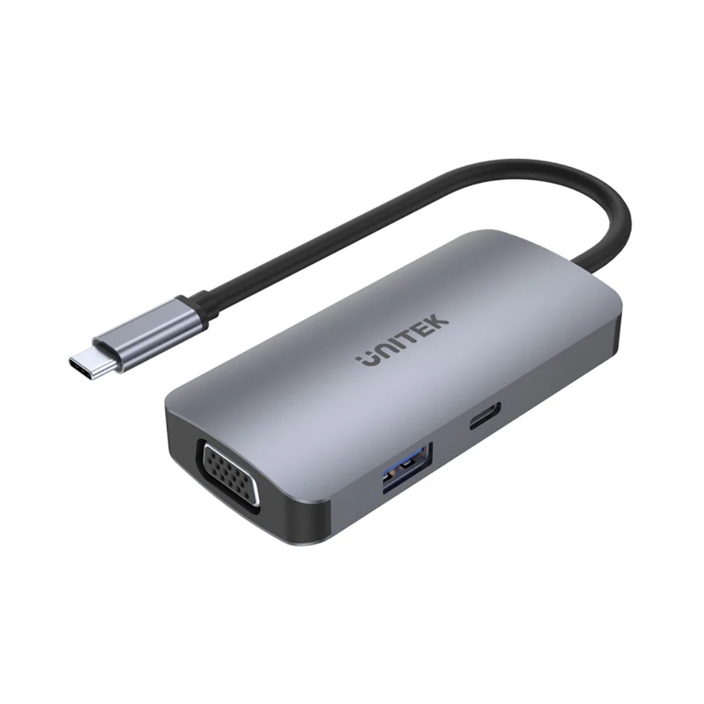 UNITEK D1051A uHUB P5 Trio 5-in-1 USB-C MST Hub with 2-Port HDMI, VGA, USB-A 5Gbps and PD 100W Power Delivery
