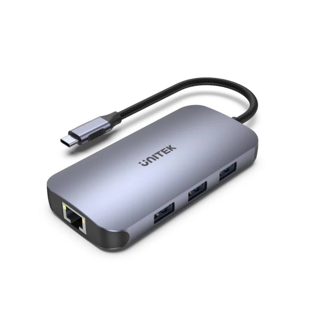 UNITEK D1113A uHUB N9+ 9-in-1 Dual Display Multi-Port USB-C Hub with 100W PD, Gigabit Ethernet and Card Reader