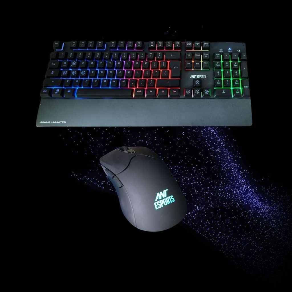 Ant Esports KM500W Pro Wired Gaming Backlit Keyboard Mouse Combo with Type-C Adapter