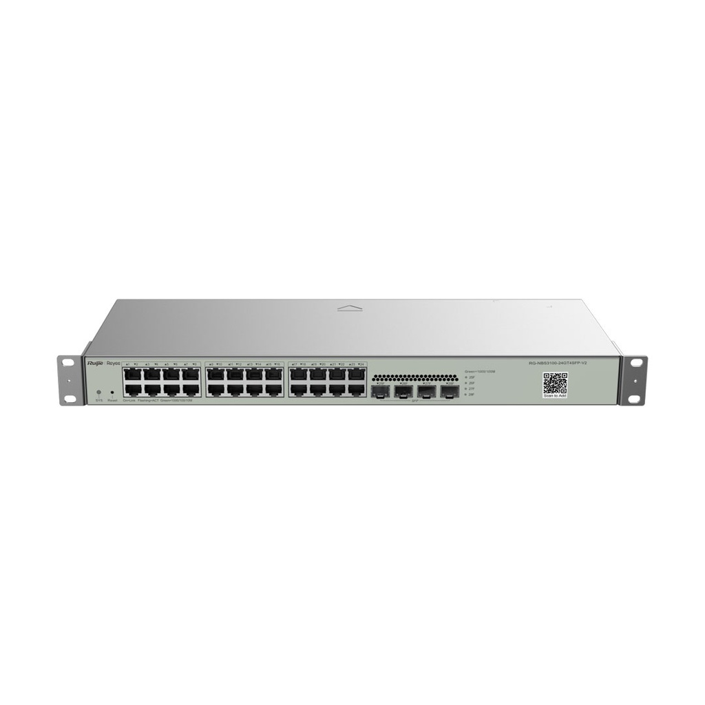 Ruijie Reyee RG-NBS3100-24GT4SFP-V2 28-Port Gigabit Layer 2 Cloud Managed Non-PoE Switch