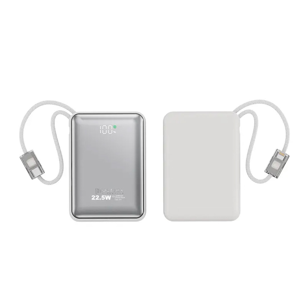 Ultima Boost 20k Mini 20000mAh Powerbank with 22.5W Fast Charging, Double Output, Power Delivery, QC 3.0, Multi-Layer Chipset Protection, Li-Polymer Battery