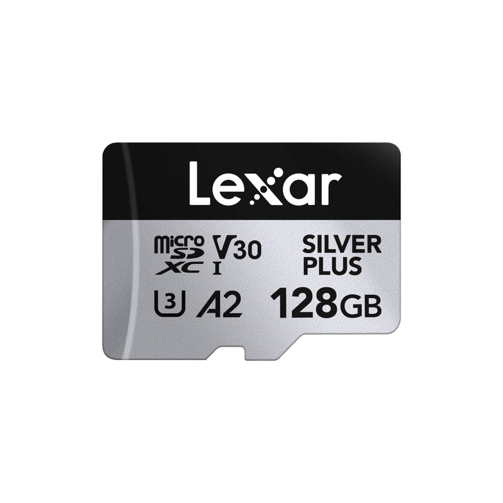 Lexar Silver Plus A2 128gb Micro SDXC UHS-I Flash V30 205MB/s Memory Card