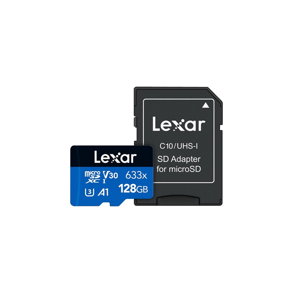 Lexar 633x 128GB Micro SDXC UHS-I Flash V30 100MB/s Memory Card (LSDMI128BB633A)