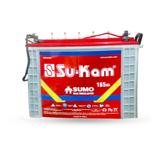 Su-kam Sumo 165AH/12V Tall Tublar Battery(36+24Months)