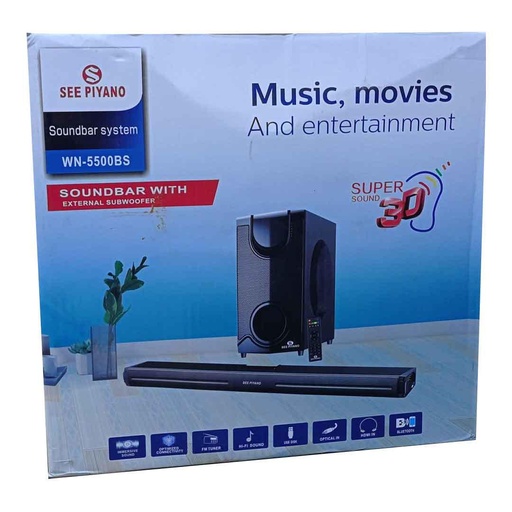 See Piyano (WN-5500BS) Soundbar Speaker With External Subwoofer