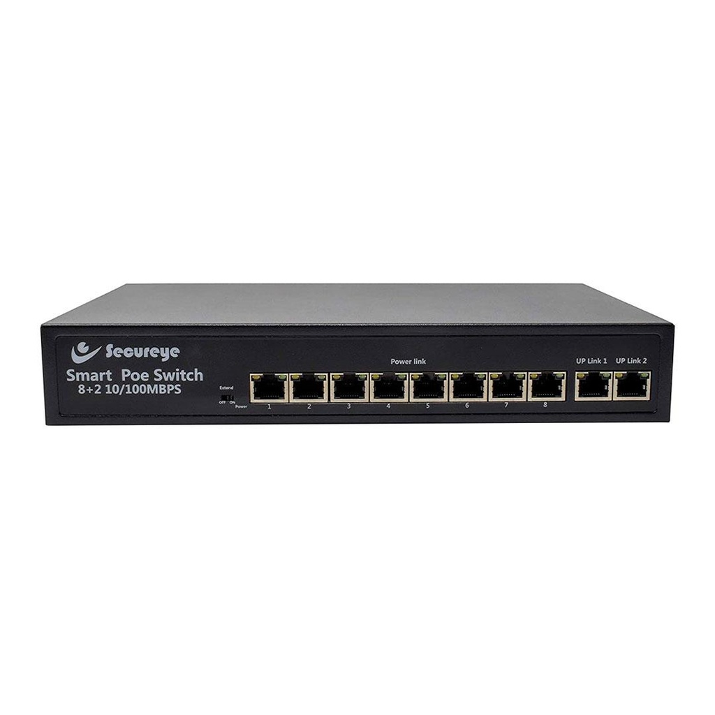 SECUREYE 8 Port POE Switch (S-8FE-2UE-LD-NB) Network Switch - SECUREYE 