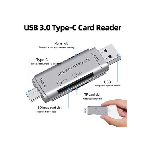 D378 4-in-1 Type-C SD/TF Mini USB 3.0 OTG Memory Card Reader