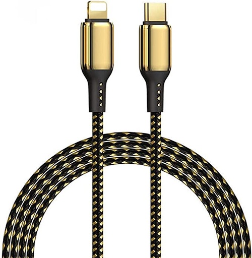 WiWU GD-103 Type-C to Lightening 18K Gold Plated 20W Charging Cable (3M)