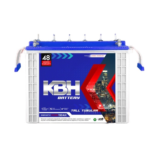 Asian 150ah/12V Tall Tubular Inverter Battery (KBH150TB) 36+12 Months