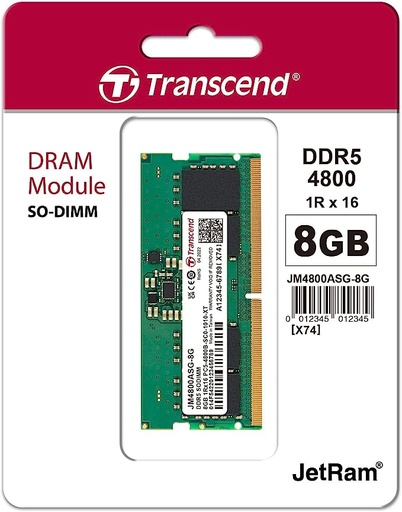 [JM4800ASG-8G] Transcend SO-DIMM Module Laptop Ram 8GB DDR5 4800MHz